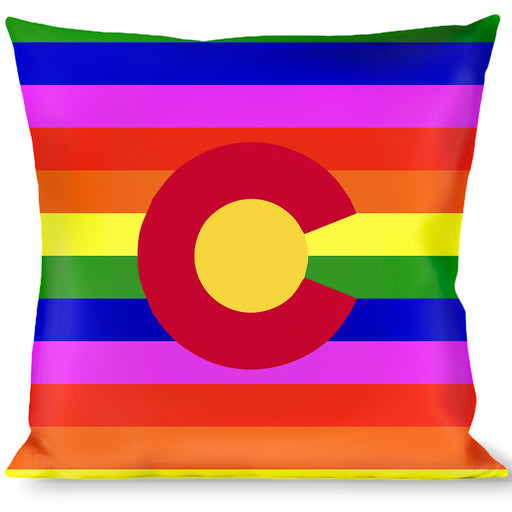 Buckle-Down Throw Pillow - Colorado Flags2 Pride Throw Pillows Buckle-Down   