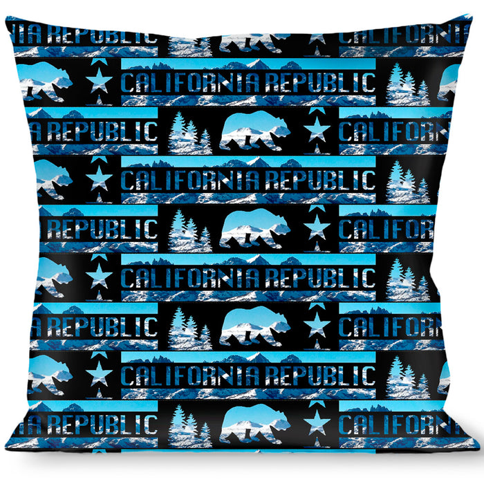 Buckle-Down Throw Pillow - CALIFORNIA REPUBLIC/Bear/Stars Silhouette Black/Scenic Mountains Throw Pillows Buckle-Down   