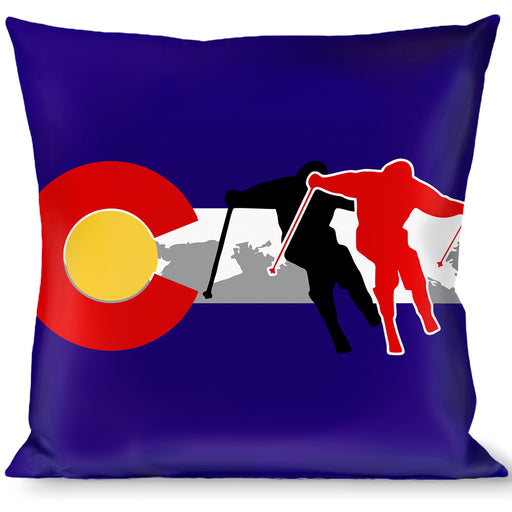 Buckle-Down Throw Pillow - Colorado Skier1 Red/Mountains Throw Pillows Buckle-Down   