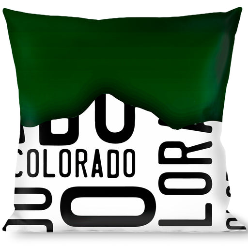 Buckle-Down Throw Pillow - Colorado Mountains Green/White/Black Text Throw Pillows Buckle-Down   