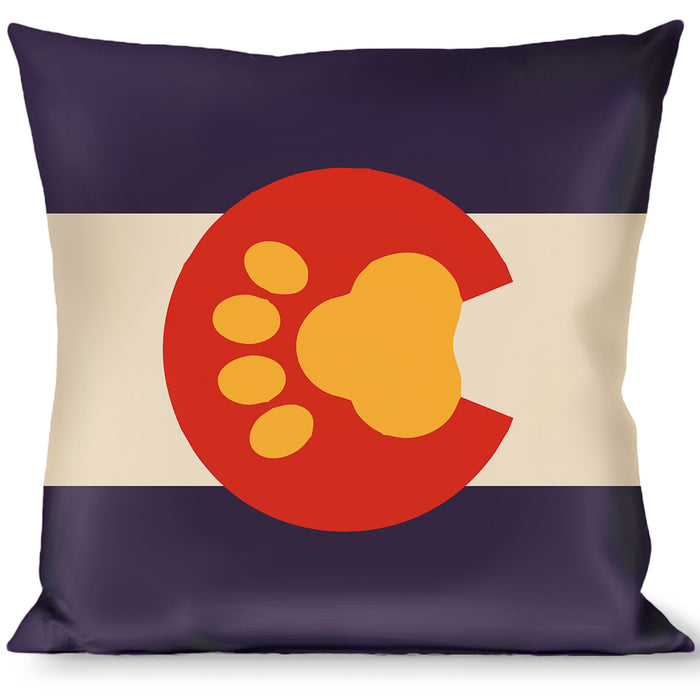Buckle-Down Throw Pillow - Colorado Flag/Paw Print Throw Pillows Buckle-Down   