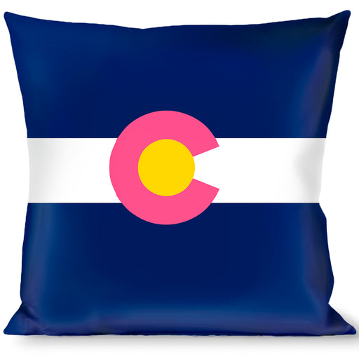 Buckle-Down Throw Pillow - Colorado Flags6 Repeat Blue/White/Pink/Yellow Throw Pillows Buckle-Down   