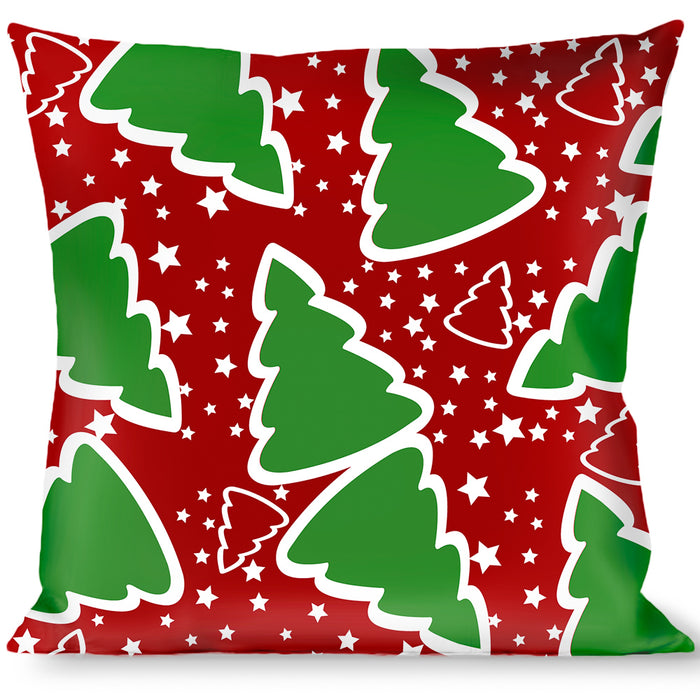 Buckle-Down Throw Pillow - Christmas Trees/Stars Red/White/Green Throw Pillows Buckle-Down   