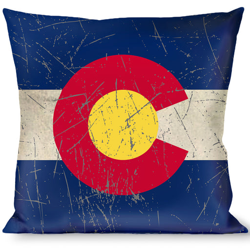 Buckle-Down Throw Pillow - Colorado Flags2 Repeat Vintage Throw Pillows Buckle-Down   