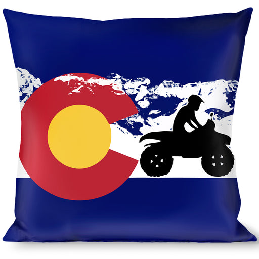 Buckle-Down Throw Pillow - Colorado/ATV Rider/Mountains Throw Pillows Buckle-Down   