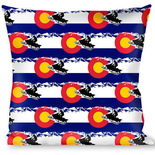 Buckle-Down Throw Pillow - Colorado/Snowmobiler/Mountains Throw Pillows Buckle-Down   
