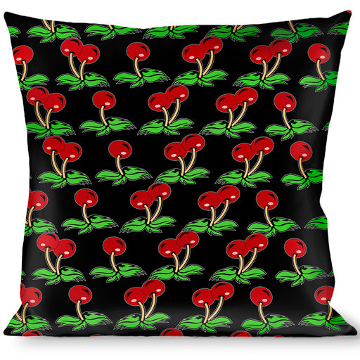 Buckle-Down Throw Pillow - Cherries Scattered Black Throw Pillows Buckle-Down   