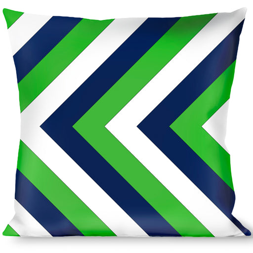 Buckle-Down Throw Pillow - Chevron White/Bright Green/Navy Throw Pillows Buckle-Down   