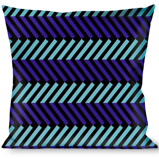 Buckle-Down Throw Pillow - Chevron3 Split Turquoise/Purple/Black Throw Pillows Buckle-Down   