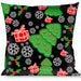 Buckle-Down Throw Pillow - Christmas Collage Black/White/Green/Red Throw Pillows Buckle-Down   