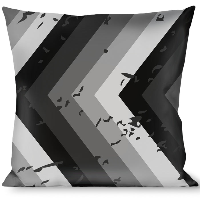 Buckle-Down Throw Pillow - Chevron Weathered Black/Grays Throw Pillows Buckle-Down   