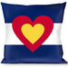 Buckle-Down Throw Pillow - Colorado Heart Blue/White/Red/Yellow Throw Pillows Buckle-Down   