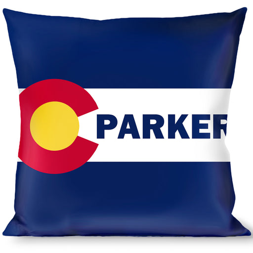 Buckle-Down Throw Pillow - Colorado PARKER Flag Blue/White/Red/Yellow Throw Pillows Buckle-Down   