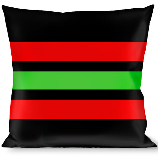 Buckle-Down Throw Pillow - Stripe Trio Black/Red/Green/Black Throw Pillows Buckle-Down   