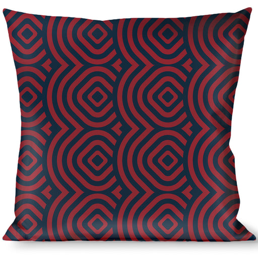 Buckle-Down Throw Pillow - Square Target Red/Navy Throw Pillows Buckle-Down   