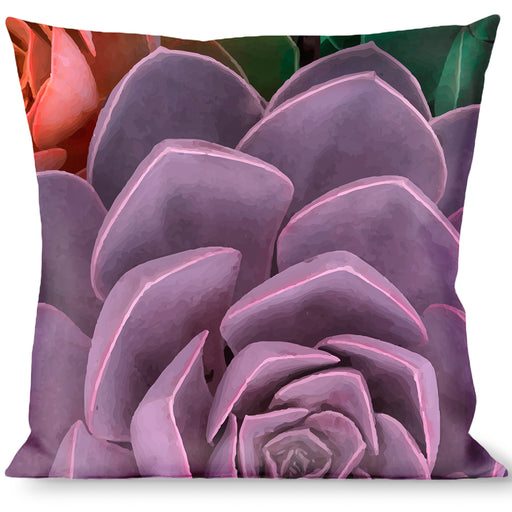 Buckle-Down Throw Pillow - Succulents Stacked Green/Pink/Orange Throw Pillows Buckle-Down   