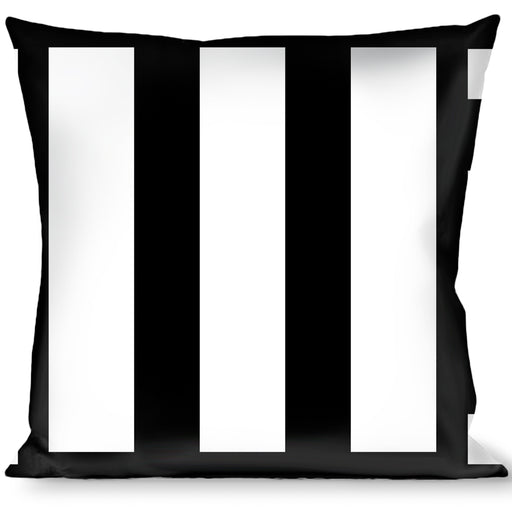 Buckle-Down Throw Pillow - Stripe Blocks Black/White Throw Pillows Buckle-Down   