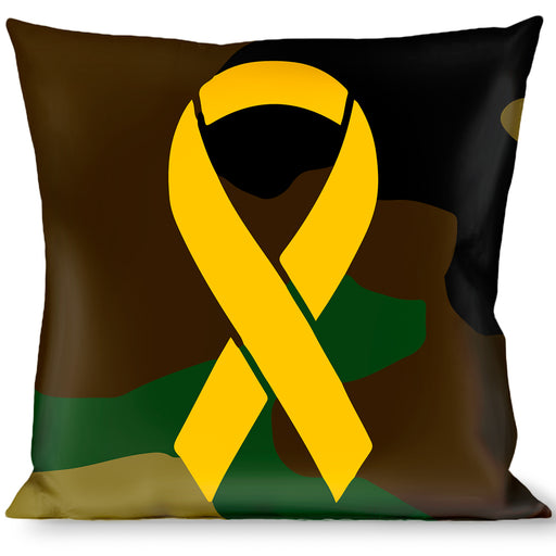 Buckle-Down Throw Pillow - Support Our Troops Camo Olive/Yellow Ribbon Throw Pillows Buckle-Down   