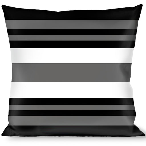 Buckle-Down Throw Pillow - Striped Black/Gray/White Throw Pillows Buckle-Down   