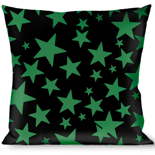 Buckle-Down Throw Pillow - Stars Scattered Black/Green Throw Pillows Buckle-Down   
