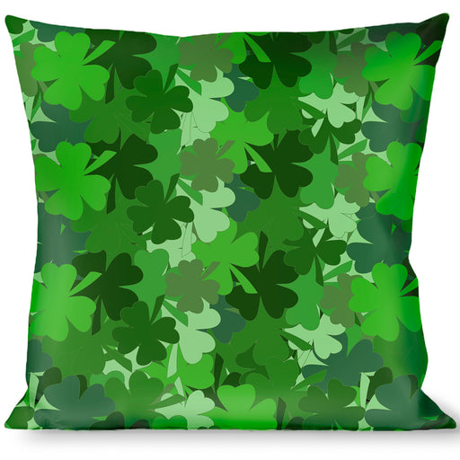 Buckle-Down Throw Pillow - St. Pat's Stacked Shamrocks Greens Throw Pillows Buckle-Down   