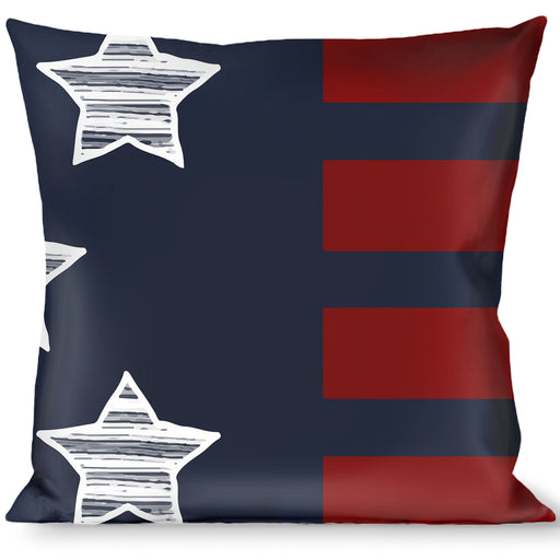 Buckle-Down Throw Pillow - Stars & Stripes2 Blue/White/Red Throw Pillows Buckle-Down   