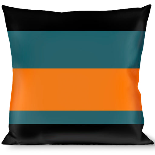 Buckle-Down Throw Pillow - Stripes Black/Steel Blue/Orange Throw Pillows Buckle-Down   