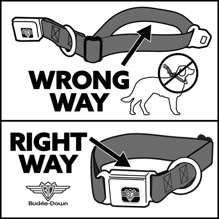 Dog Bone Seatbelt Buckle Collar - Chevron Red/Black/Gray Seatbelt Buckle Collars Buckle-Down   