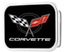 Corvette Framed FCG Black/Red - Chrome Rock Star Buckle Belt Buckles GM General Motors   