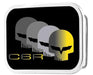 C6 Racing w/Skull Repeat FCG Black/Yellow/Silver - Chrome Rock Star Buckle Belt Buckles GM General Motors   