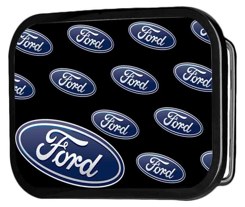 Ford Oval Repeat Framed FCG Black - Black Rock Star Buckle Belt Buckles Ford   