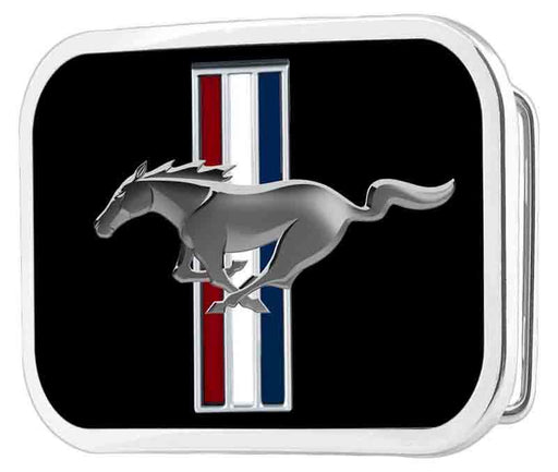 Ford Mustang Framed FCG Black - Chrome Rock Star Buckle Belt Buckles Ford   