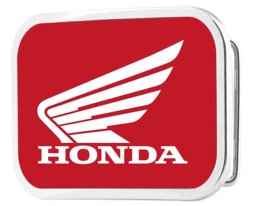 HONDA Motorcycle Framed FCG Red/White - Chrome Rock Star Buckle Belt Buckles Honda Motorsports   