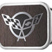 Corvette Framed Marquetry Black Walnut/Metal - Matte Rock Star Buckle Belt Buckles GM General Motors   