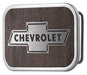 Chevy Bowtie Framed Marquetry Black Walnut/Metal - Matte Rock Star Buckle Belt Buckles GM General Motors   