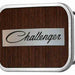 CHALLENGER Script Framed Marquetry Black Walnut/Metal - Matte Rock Star Buckle Belt Buckles Dodge   