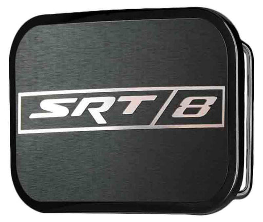 SRT-8 Logo Framed Reverse Brushed - Black Rock Star Buckle Belt Buckles Dodge   