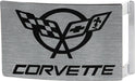 Corvette Rock Star Buckle - Brushed Silver/Black Belt Buckles GM General Motors   
