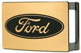 Ford Oval Rock Star Buckle - Brushed Gold/Black Belt Buckles Ford   