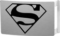 Superman Rock Star Buckle - Brushed Silver/Black Belt Buckles DC Comics   