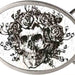 Skull & Roses GW White - Matte Oval Rock Star Buckle Belt Buckles Grateful Dead   