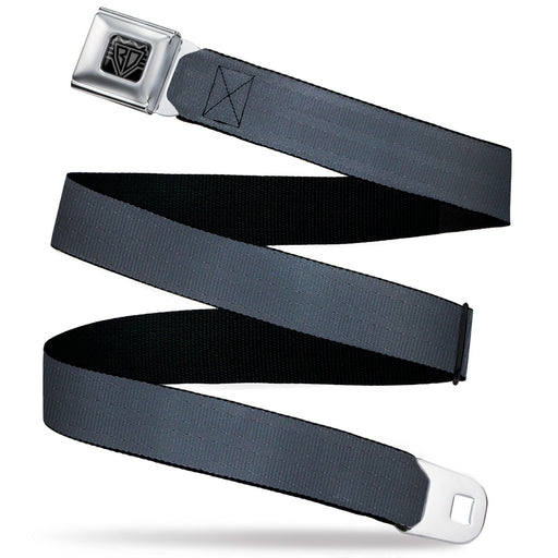 BD Wings Logo CLOSE-UP Black/Silver Seatbelt Belt - Black Panel Webbing Seatbelt Belts Buckle-Down   