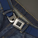 BD Wings Logo CLOSE-UP Black/Silver Seatbelt Belt - Navy Panel Webbing Seatbelt Belts Buckle-Down   