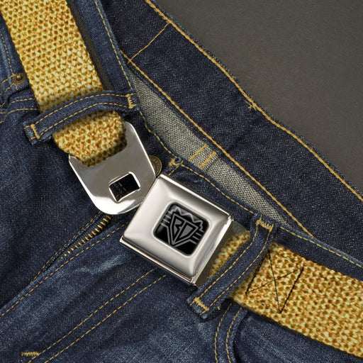 BD Wings Logo CLOSE-UP Black/Silver Seatbelt Belt - Metallic Gold Webbing Seatbelt Belts Buckle-Down   