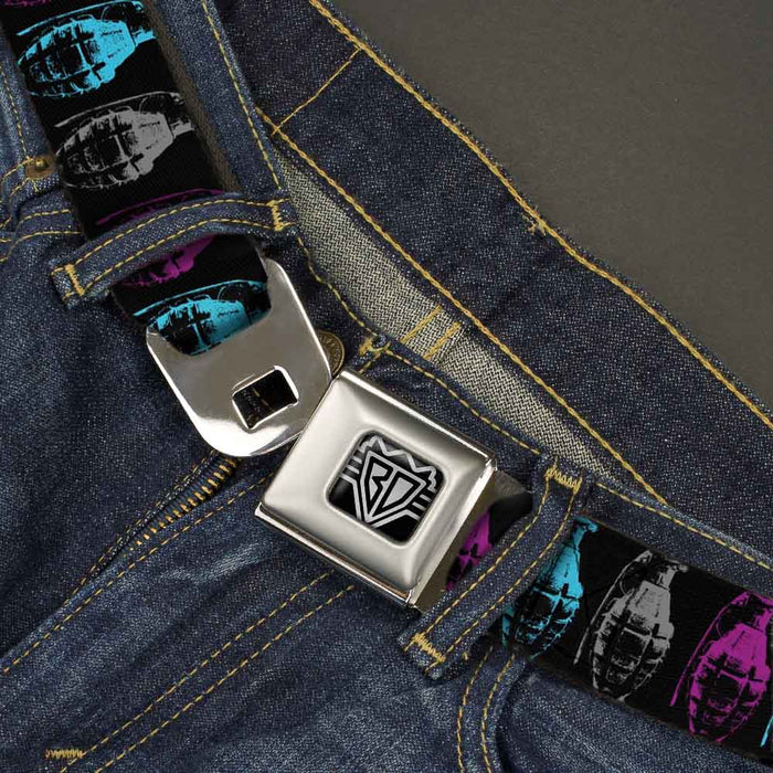 Seatbelt Belt - Grenades Black/Gray/Purple/Baby Blue Seatbelt Belts Buckle-Down   
