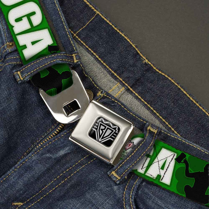 Seatbelt Belt - IRISH YOGA Poses/Clovers Greens/Black/White Seatbelt Belts Buckle-Down   