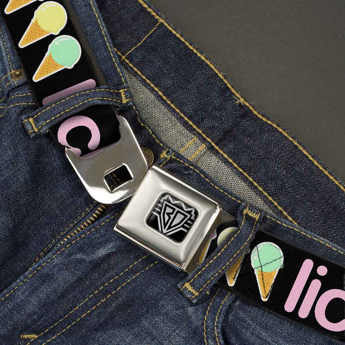 Seatbelt Belt - LICK ME Ice Cream Cones Seatbelt Belts Buckle-Down   