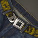 BD Wings Logo CLOSE-UP Black/Silver Seatbelt Belt - Old World Coinage Black/Golden Yellow Webbing Seatbelt Belts Buckle-Down   