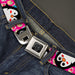 BD Wings Logo CLOSE-UP Black/Silver Seatbelt Belt - Penguins w/Cupcakes Fuchsia/Purple/White Webbing Seatbelt Belts Buckle-Down   