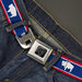 BD Wings Logo CLOSE-UP Full Color Black Silver Seatbelt Belt - Wyoming Flags Bison Silhouette Webbing Seatbelt Belts Buckle-Down   